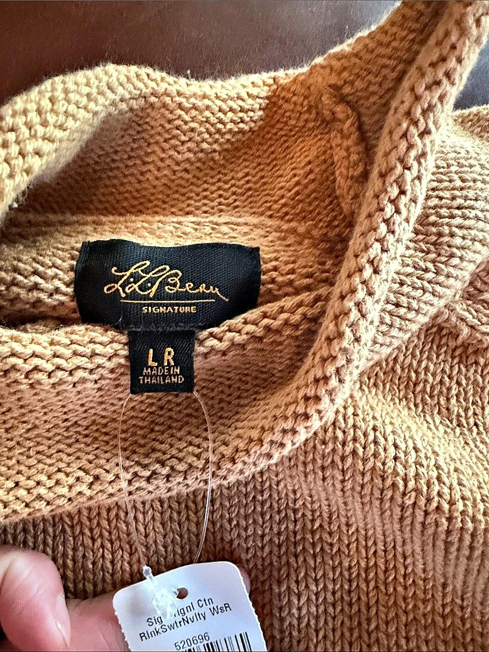 LL Bean Signature 1912 Boots Sweater Organic Cotton Sweater Size Large - Picture 4 of 5